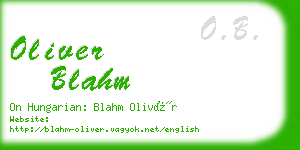 oliver blahm business card